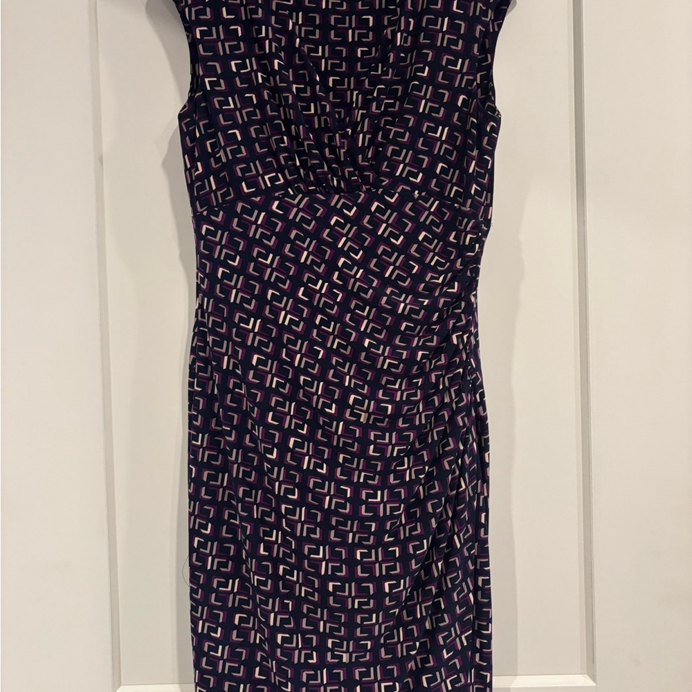 Ralph Lauren Plum and Gold Midi Dress